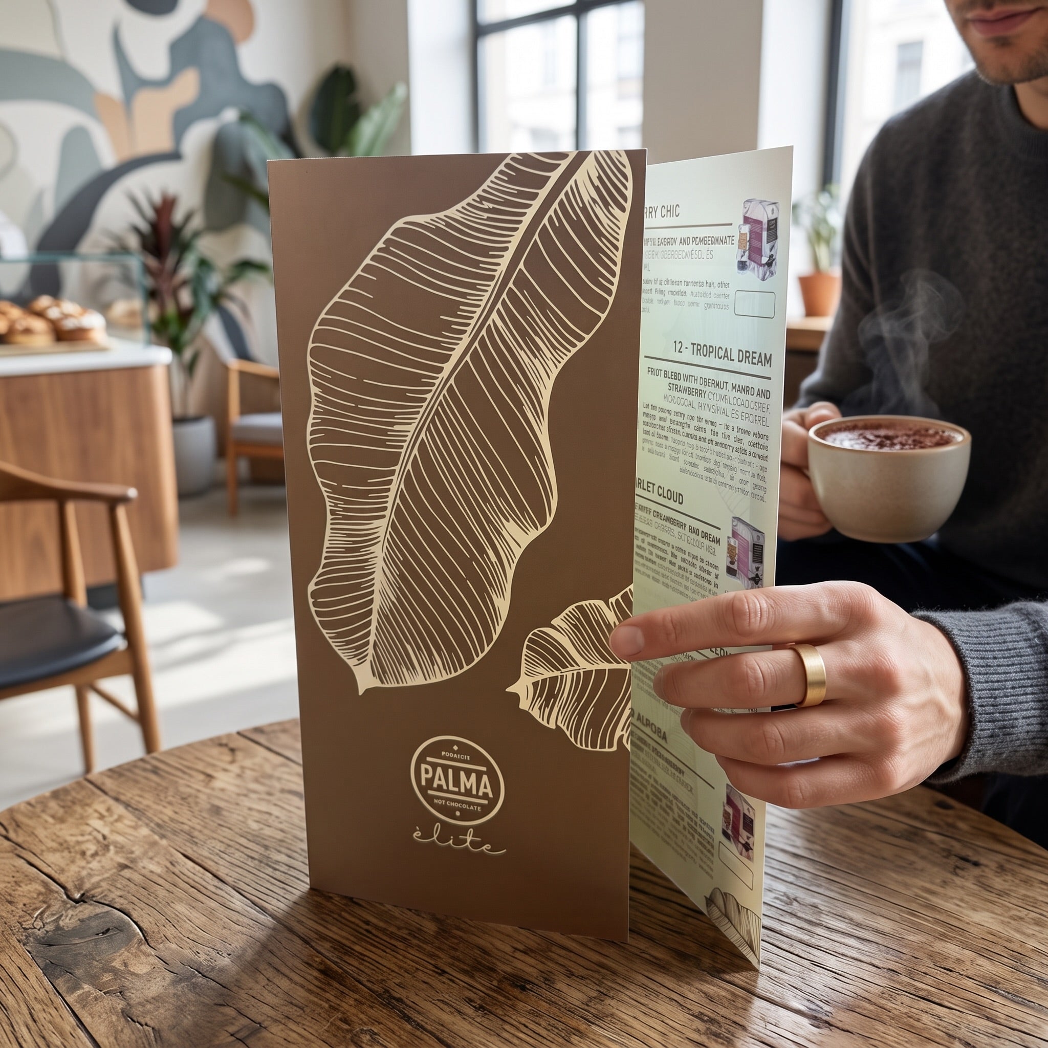 PALMA Élite menu card lifestyle staging 2