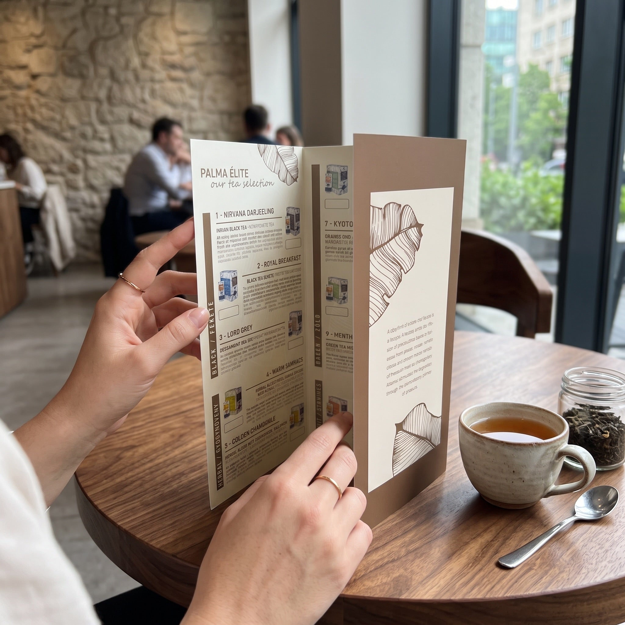 PALMA Élite menu card lifestyle staging 3