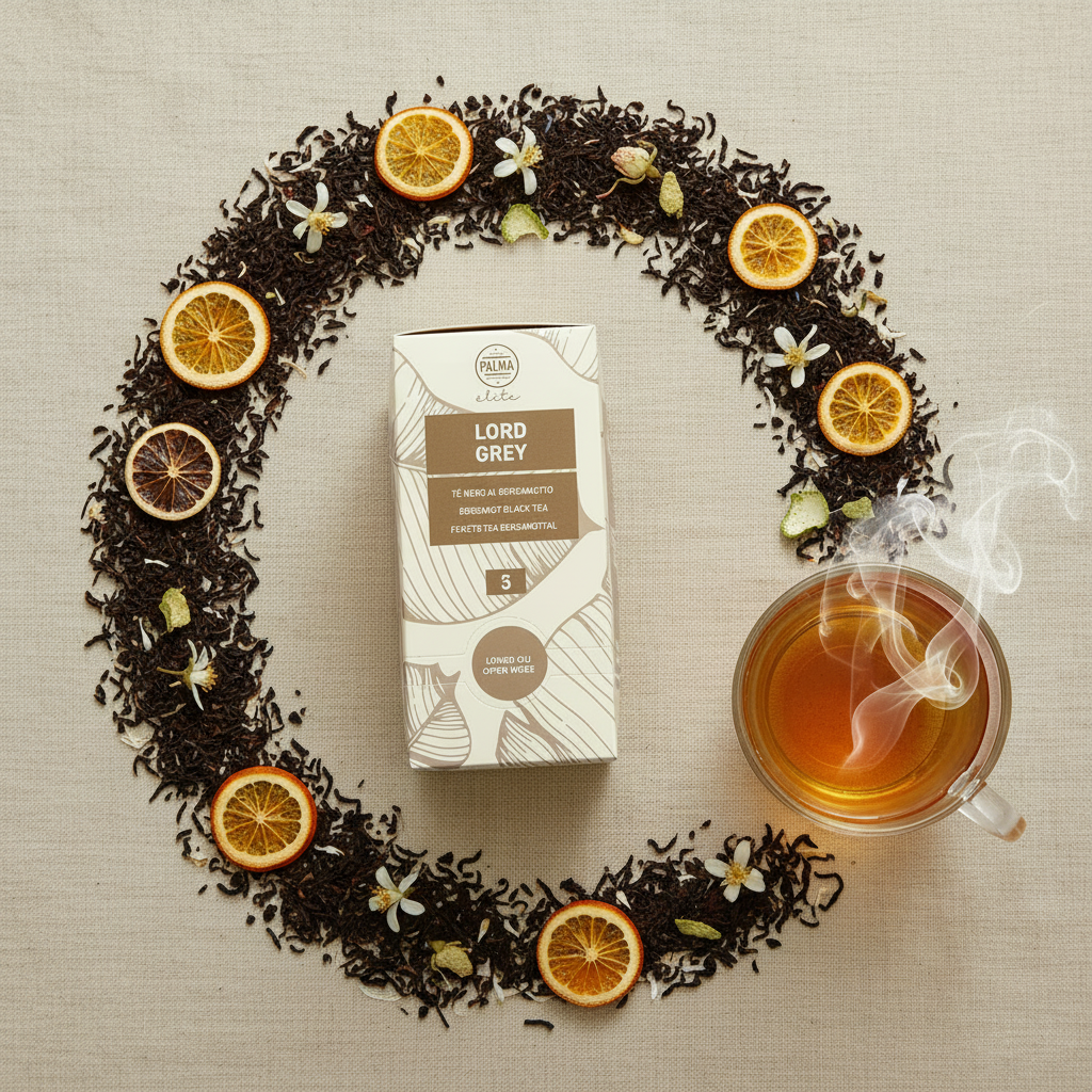 Lord Grey Bergamot Flat Lay