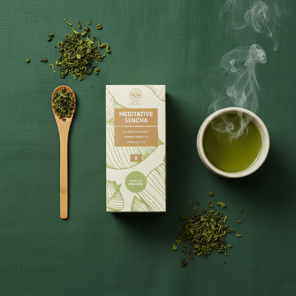 Meditative Sencha Flat Lay